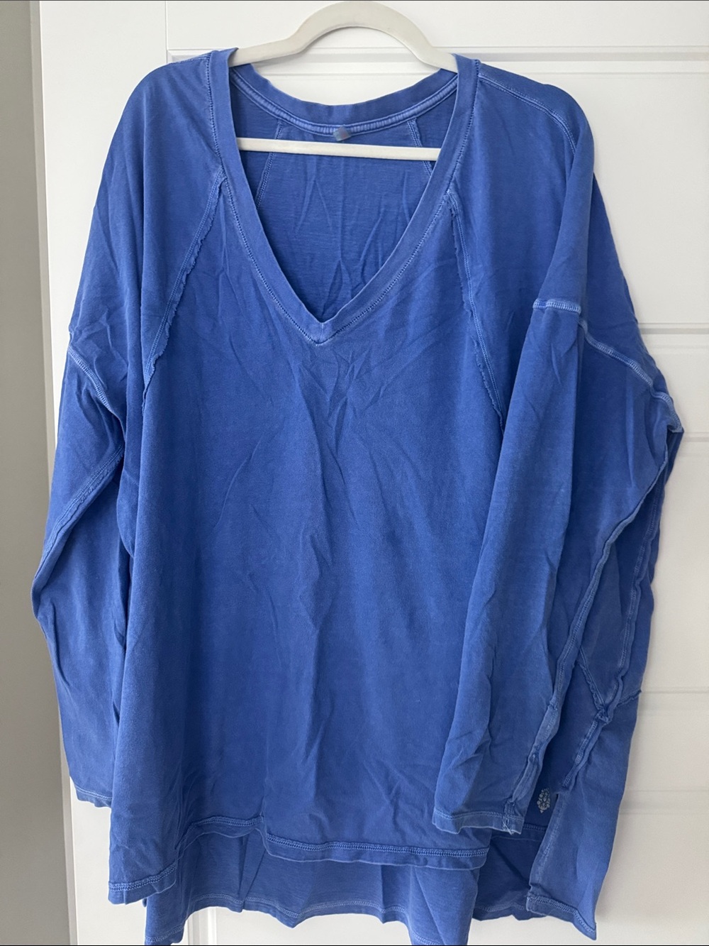 FP Movement by Free People V-Neck Relaxed Sweatshirt in Royal Blue